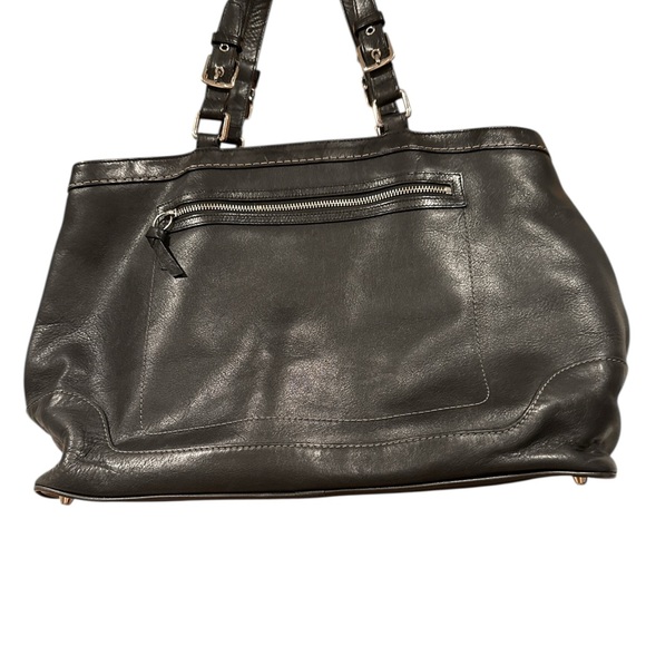 Coach Vintage Hampton Carryall XL tote in black leather w/silver-toned hardware - Picture 3 of 8